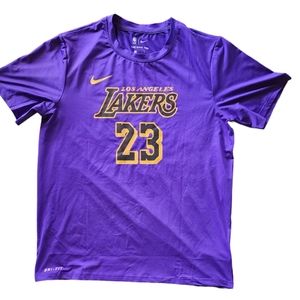 Nike Lakers Dry-Fit Crew Neck Shirt, Size: L, Like-New Condtion